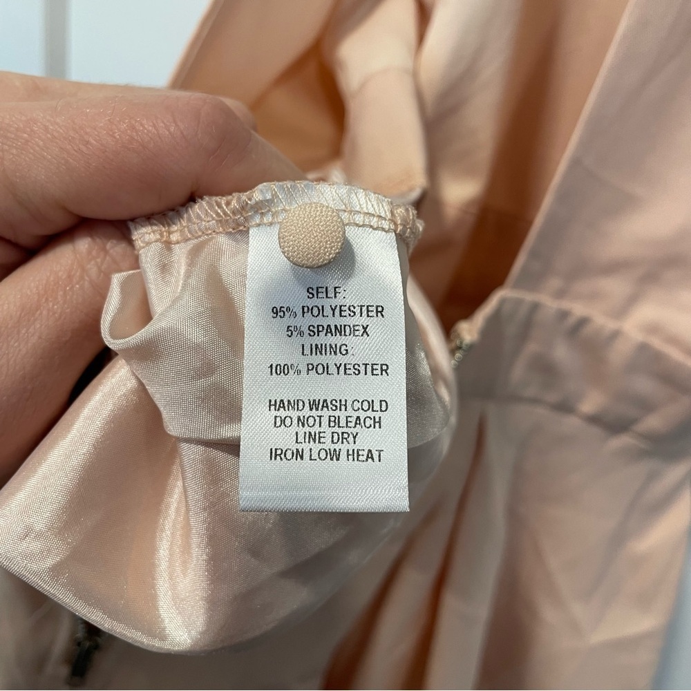 Lulus Dress Womens Medium Peach Back Zip Lined Stretchy Halter Skater - Picture 7 of 10